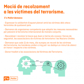 Moció de recolzament a les víctimes del terrorisme.