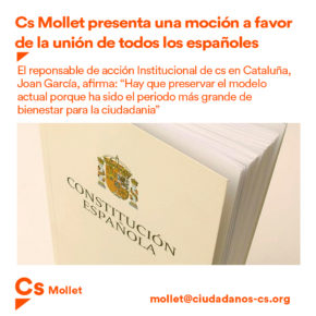 Cs Mollet Presenta una moción a favor de la unión de todos los españoles